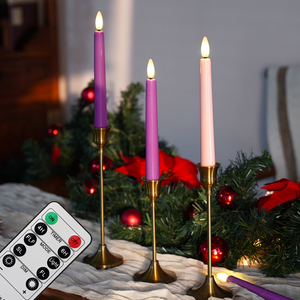 Vela de Adviento LED de 8 Pulgadas de Alto, Funciona con Batería, con Control Remoto, sin Llama, <span class=keywords><strong>3</strong></span> Rosas y 1 Morada - Product Image 5