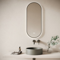 Smart Frameless Oval LED Bathroom Mirror with Handmade Modern Design Wall Mountable Copper Free Silver Glass