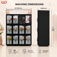 Distributeur automatique de fleurs fraîches réfrigérées intelligent avec écran tactile pour centres commerciaux, hôtels, fleuristes et vente au détail 24h/24