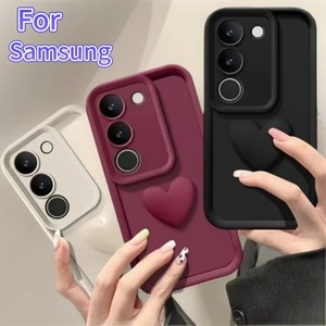 Funda de Silicona Suave Mate con Corazón 3D para Samsung Galaxy S25 S24 S23 S22 Ultra S21 Plus S20 FE, Protector de Teléfono Antigolpes - Product Image 1