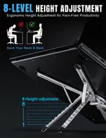 Support d'ordinateur portable pliable 4 en 1, support magnétique pour téléphone, support de bureau portable en aluminium avec poignée trépied pour iPad Pro, voyage, vlogging