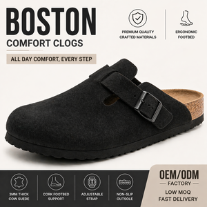 Zuecos de EVA con entresuela de madera de marca de diseñador populares, cómodos, con parte superior de ante de vaca, para hombre y mujer, al por mayor - Product Image 4