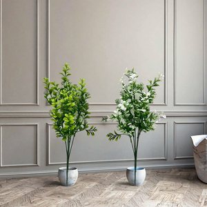 Fabrik künstliche Eukalyptus blatt Grün Busch Innen und Außen Home Patio Garten dekoration Langlebiges Kunststoff material - Product Image 4