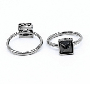 yunnique Geometric Pinky <b>Ring</b> <b>Titanium</b> Steel Bezel Setting Unisex Jewelry Gift - Product Image 4