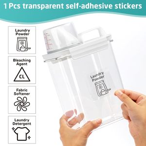 Conteneurs rectangulaires de grande capacité en PP+PET+Silicone transparent moulés par injection pour lessive liquide avec couvercle hermétique - Product Image 3