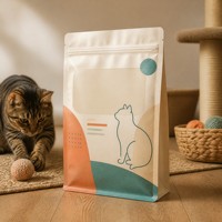 Sachet Doypack refermable personnalisé à fermeture éclair, finition mate, haute qualité pour BOPP/AL/PE, pour aliments pour animaux, friandises pour chiens, collations pour chats, avec encoche de déchirement et poignée de suspension