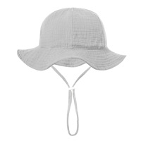 Sombrero de Sol para Bebé de Muselina con Protección Solar UPF 50+, Sombrero de Cubo de Algodón para Bebé, Sombreros de Playa de Verano con Ala Ancha para Niños y Niñas