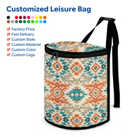Sac de rangement cylindrique pliable et portable pour voiture, avec sangle réglable, en polyester imperméable, fermeture éclair, grande capacité, pour déchets