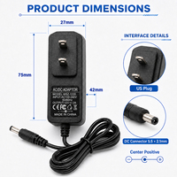 Adaptateur secteur mural OEM/ODM AC/DC 12V 2A 50/60Hz, boîtier PC standard européen pour routeur, caméra de sécurité, personnalisable
