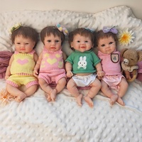Boneka Bayi Reborn Mirip Asli 12"/18" Mulut Terbuka LouLou dengan Rambut Berakar Silikon Lembut Teman Bermain Anatomis Tepat untuk Anak Perempuan