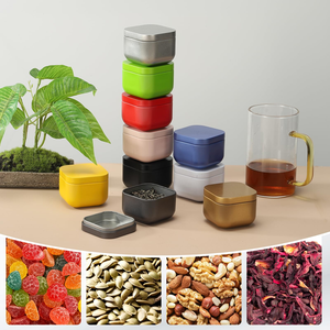 Portable Mini Tea Candy <b>Storage</b> <b>Tin</b> Box Food Grade Square Empty Metal Candle <b>Tin</b> Jars in Multiple Colors Accept Customization - Product Image 6