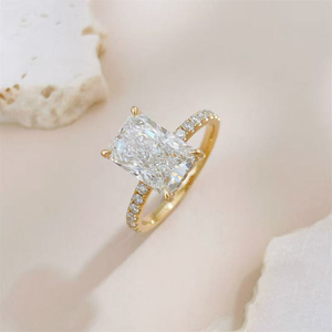 Bague en or jaune 18 carats classique à quatre griffes avec diamant <span class=keywords><strong>de</strong></span> laboratoire, opale, rubis, émeraude, perle, <span class=keywords><strong>pierre</strong></span> <span class=keywords><strong>de</strong></span> <span class=keywords><strong>lune</strong></span>, certifiée IGI – Bijoux personnalisés - Product Image 2