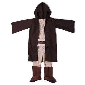Costume de chevalier Jedi Obi Wan Kenobi de Star Wars pour garçons, tenue d'Halloween pour enfants, ensemble haut et pantalon avec cape marron - Product Image 4