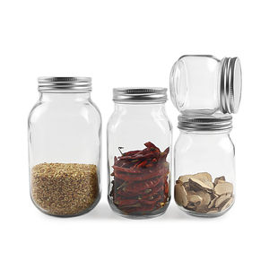 Bán buôn Vòng Shape <span class=keywords><strong>Mason</strong></span> lọ thủy tinh 380ml 480ml 500ml Công suất đồng bằng rõ ràng với Snap nắp kim loại nắp nhôm chất liệu - Product Image 1
