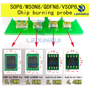 Cable de Sonda para Descarga, Grabación y Prueba de Chips SOIC8 SOP8/WSON8/QDFN8 VSOP8, Aguja de Flash EEPROM de 5.8MM 6.8MM 8.5MM 4.4MM - Product Image 5