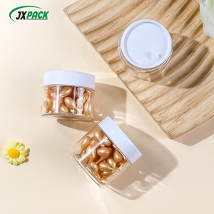 5oz 6oz 8oz 50ml 50g Plastic Cosmetic Packaging Pink Lid And Clear Plastic Jar Skin Care Face Cream Jars