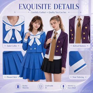 Danganronpa-Serie Herren Polyester <span class=keywords><strong>Cosplay</strong></span> Kostüm Anime-Charakter Exakte Nachbildung Schuluniform Set 2D Outfit Großhandel - Product Image 4