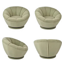 Fauteuil moderne CARLFORD en forme de citrouille, chaise pivotante en tissu vert pour enfants, fauteuil d'appoint relaxant pour chambre d'enfant et salon