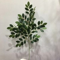 LE-23 88cm 리얼리틱 실크 로즈 리프 스템 플라워리스 인조 그린리 브랜치 웨딩 및 DIY 프로젝트용
