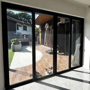 Puerta <span class=keywords><strong>Corredera</strong></span> de Vidrio y Aleación de Aluminio, Estilo Moderno Francés, Minimalista, Insonorizada, Aislante Térmico, Impermeable, para Separación de Espacios en Supermercados - Product Image 3