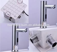 Robinet de lavabo intelligent à capteur infrarouge, monotrou, moderne, en laiton chromé, avec valve en céramique, à montage sur plan