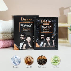 <span class=keywords><strong>Shampoo</strong></span> colorant capillaire noir au collagène <span class=keywords><strong>Disaar</strong></span> avec huile d'argan, couvre les cheveux gris, shampooing changeant de couleur pour hommes et femmes - Product Image 4