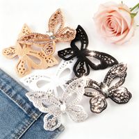 En stock Zhaoshun Nouveaux patchs 3D creux papillon en strass à coudre, ornements DIY pour pinces à cheveux, chaussures, sacs, décoration, vente en gros