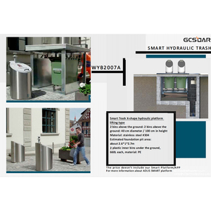 GCSOAR Solar Energy Smart Garbage Bin with <b>Hands</b> <b>Free</b> Opening Waste Compression Wireless Fill Monitoring Model WYB2010 - Product Image 4