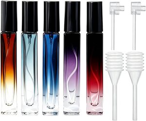 ขวดน้ำหอมแก้วสี่เหลี่ยมแบบพกพาขนาด 3 มล. 5 มล. 8 มล. 10 มล. 15 มล. แบบไล่สี พร้อมฝาเกลียวแบบสเปรย์ - Product Image 1