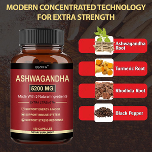 LDJ OEM Custmozied Label Ashwagandha Cápsulas 180 Cápsulas Ashwagandha Tureric Root Black Pepper para Adultos Support Energy - Product Image 3