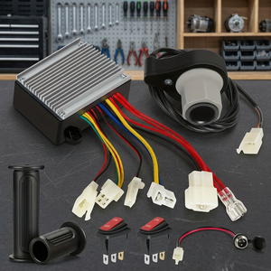 Kit de conversion de vélo électrique HEZZO en aluminium durable avec moteur, contrôleur, accélérateur, guidon, batterie au lithium et alimentation électrique à poignée rotative - Product Image 2