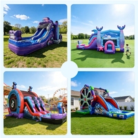 Château gonflable avec toboggan Moon Bounce en promotion, château gonflable pour adultes, château gonflable d'extérieur