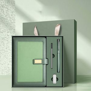 Coffret Cadeau d'Entreprise Promotionnel Vintage en PU : Carnet, Clé USB, Flacon, Stylo Rechargeable – Souvenir de Bienvenue pour le Personnel - Product Image 1