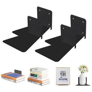 घरेलू कार्यालय बहुक्रियाशील धातु बुकशेल्फ़ और सनड्रिस दीवार के लिए लोहे की एकल-स्तरीय फ्लोटिंग अलमारियों - Product Image 1