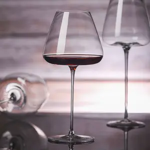 Venta al por mayor Hotel restaurante vasos transparentes hechos a mano cristal claro gran capacidad copa de vino