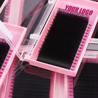 Fournitures de Cils Marque Blanche Extensions de Cils Vison Easy Fan Volume Noir Mat Extensions de Cils Individuels Cachemire Plateau de Cils