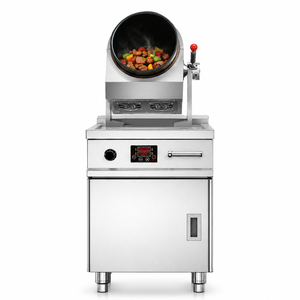 Commercial 5000W Induction Cabinet Automatic Stir Frying Machine Stainless Steel Tilting Wok Cooker for Restaurant Kitchen - Product Image 1
