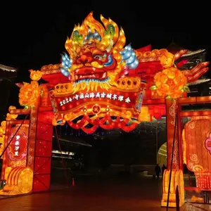 农历新年中国传统灯节装饰红色鱼灯手绘LED动物鱼灯