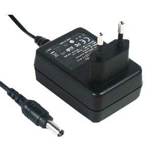 Adaptador de corriente Mean Well 12V 1.0A DC con enchufe europeo para dispositivos electrónicos - Product Image 1