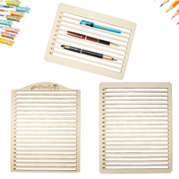 Porte-crayons en bois tendance 2026 avec plusieurs supports pour stylos et un design décoratif - Outil auxiliaire créatif pour la sculpture sur bois DIY