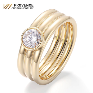 Anillo de Boda para Hombre de Oro Amarillo de 18k, Certificado IGI, Anillo de Diamantes CVD Personalizado, Diseño Original e Innovador de PROVENC, Anillo de <span class=keywords><strong>Pareja</strong></span> Universal - Product Image 1