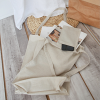 Sac fourre-tout en lin et coton, grand format, imprimé à l'écran, recyclable, avec logo personnalisé, style décontracté FEI FEI