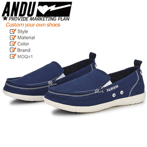 Nouveaux styles toile décontracté sans lacet mocassins hommes mode marche loisirs <span class=keywords><strong>bateau</strong></span> chaussures en plein air nouvel <span class=keywords><strong>homme</strong></span> toile chaussures pour hommes - Product Image 2