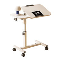 Table de lit d'hôpital à hauteur réglable, plateau de lit mobile, table de lit manuelle à levage, table pour ordinateur portable en ABS