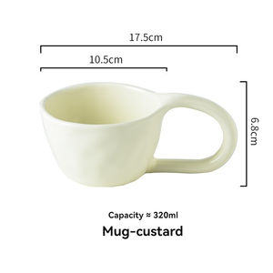 Grandes tasses en céramique simples et créatives avec poignées, grande capacité, pour le petit-déjeuner et le café - Product Image 6