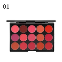 Palette de rouge à lèvres 15 couleurs, baume à lèvres, hydratant multicolore, longue tenue, brillant à lèvres, maquillage, neutre, sans logo