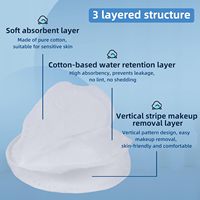 Ronds ronds en coton épais et doux 190GSM 100pcs 3 couches pour démaquillage, toner et peau sensible (sac imprimé PE)