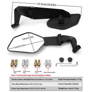 Espejos Retrovisores Plegables para Motocicleta, Lente HD Curva Grande de 8mm 10mm, Rosca Positiva Inversa, Espejos Laterales - Product Image 3