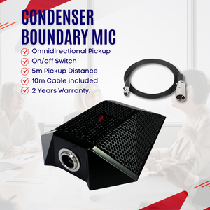 Micrófono de Condensador Omnidireccional de Escritorio con Cable XLR, Cancelación de Ruido, Alcance de Captación de 5 Metros, Cable de 10 Metros para Conferencias - Product Image 1