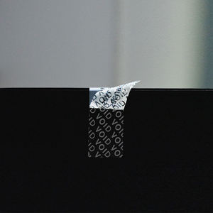 Étiquettes de sécurité anti-effraction argentées personnalisées, autocollants anti-contrefaçon - Product Image 4